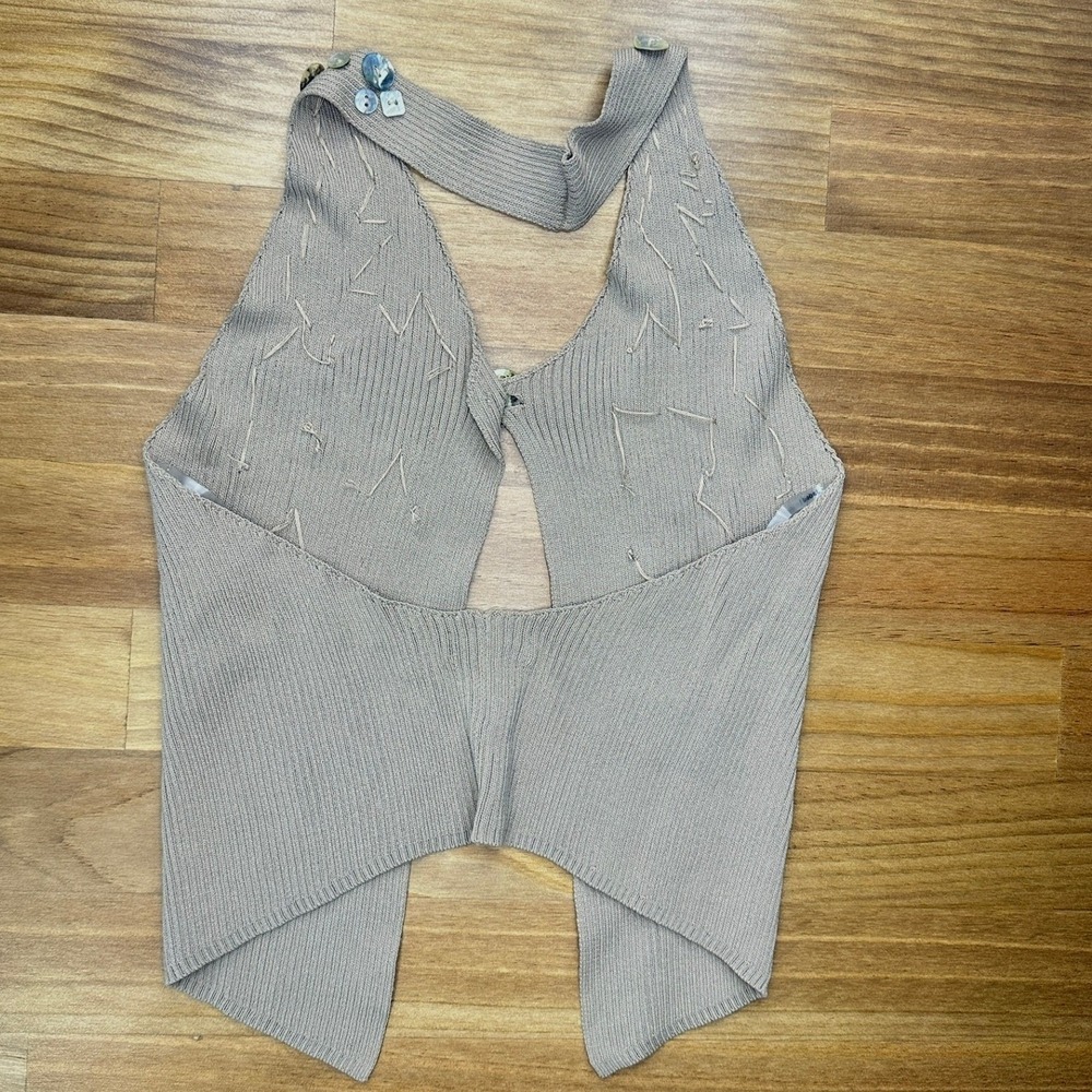 Jaded London Shell Button Knit Halter Top Brown Size‎ S NWOT - Picture 4 of 12